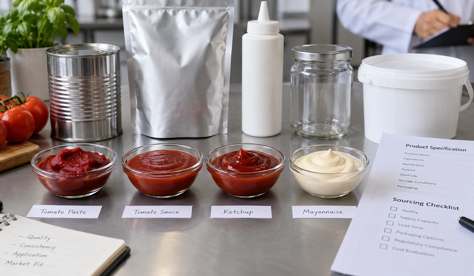 Inportatzaileek tomate-pasta, tomate-saltsa, ketchup eta maionesa nola sailkatzen dituzten iturrien erabileraren arabera