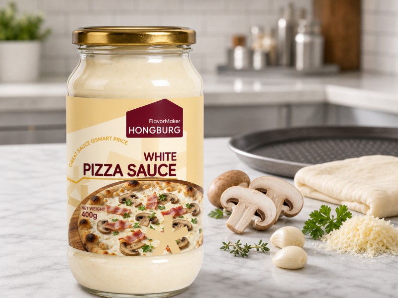 Pizza saltsa zuri krematsua
